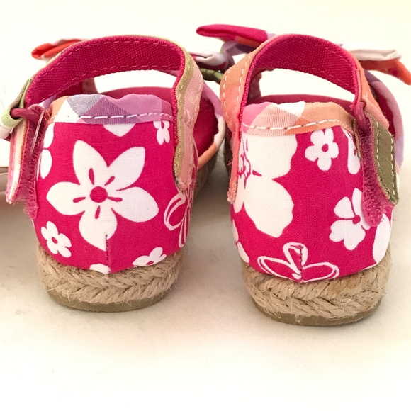 GYMBOREE Baby Shoes NWT Espadrille Sandals Floral Pink Newborn Size 0-3 Gymboree - Picture 7 of 15